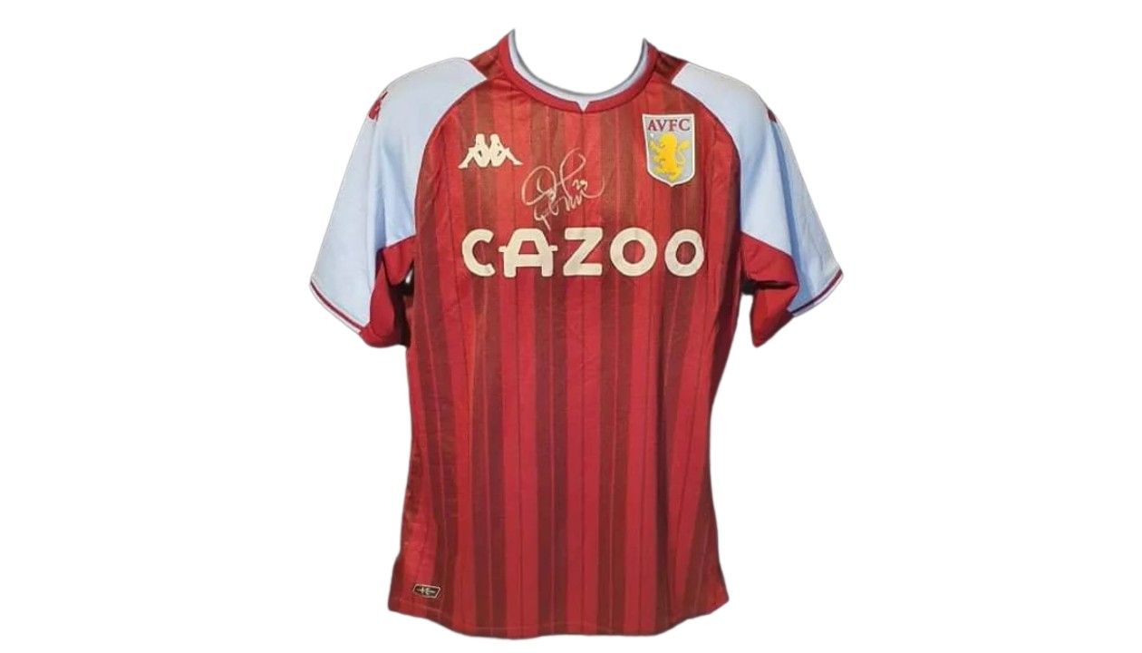 firmastella Philippe Coutinho Signed Shirt - Aston Villa Icon Jersey