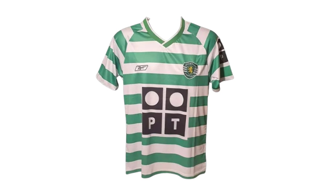 Order SPORTING CP 2002 HOME KIT - FULL SUBLIMATION RETRO - C.RONALDO 28  Online From JERSEY STORE 11 KOLKATA,Kolkata