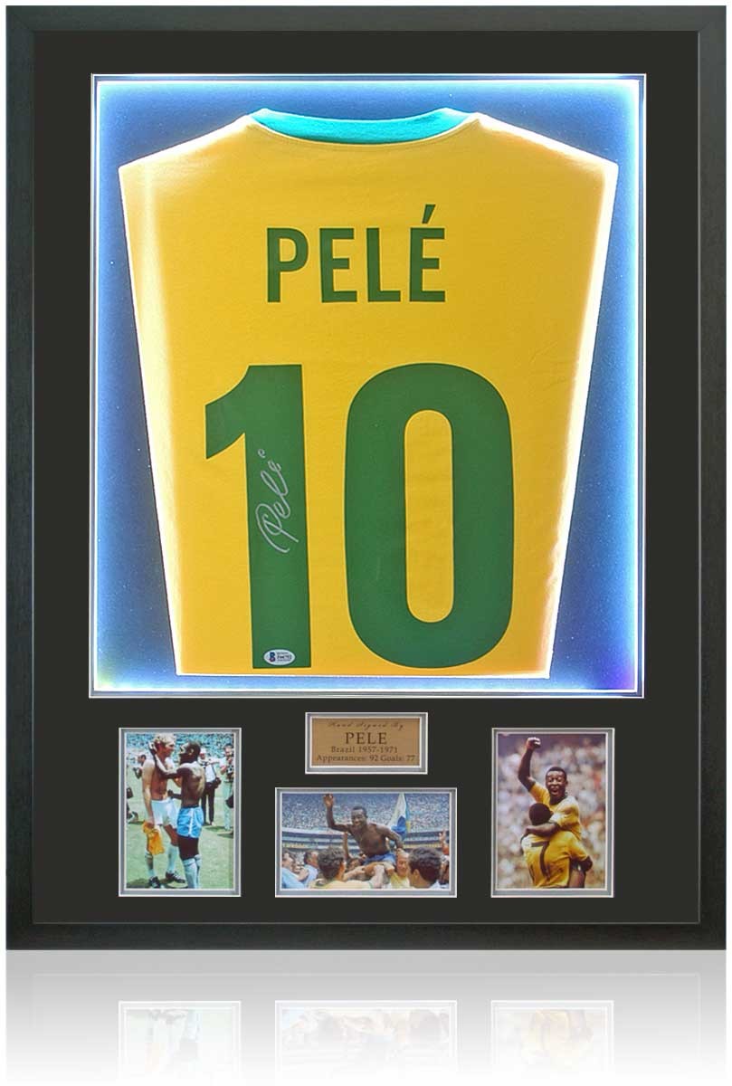 Charitybuzz: Pele Signed Brazil Jersey Framed