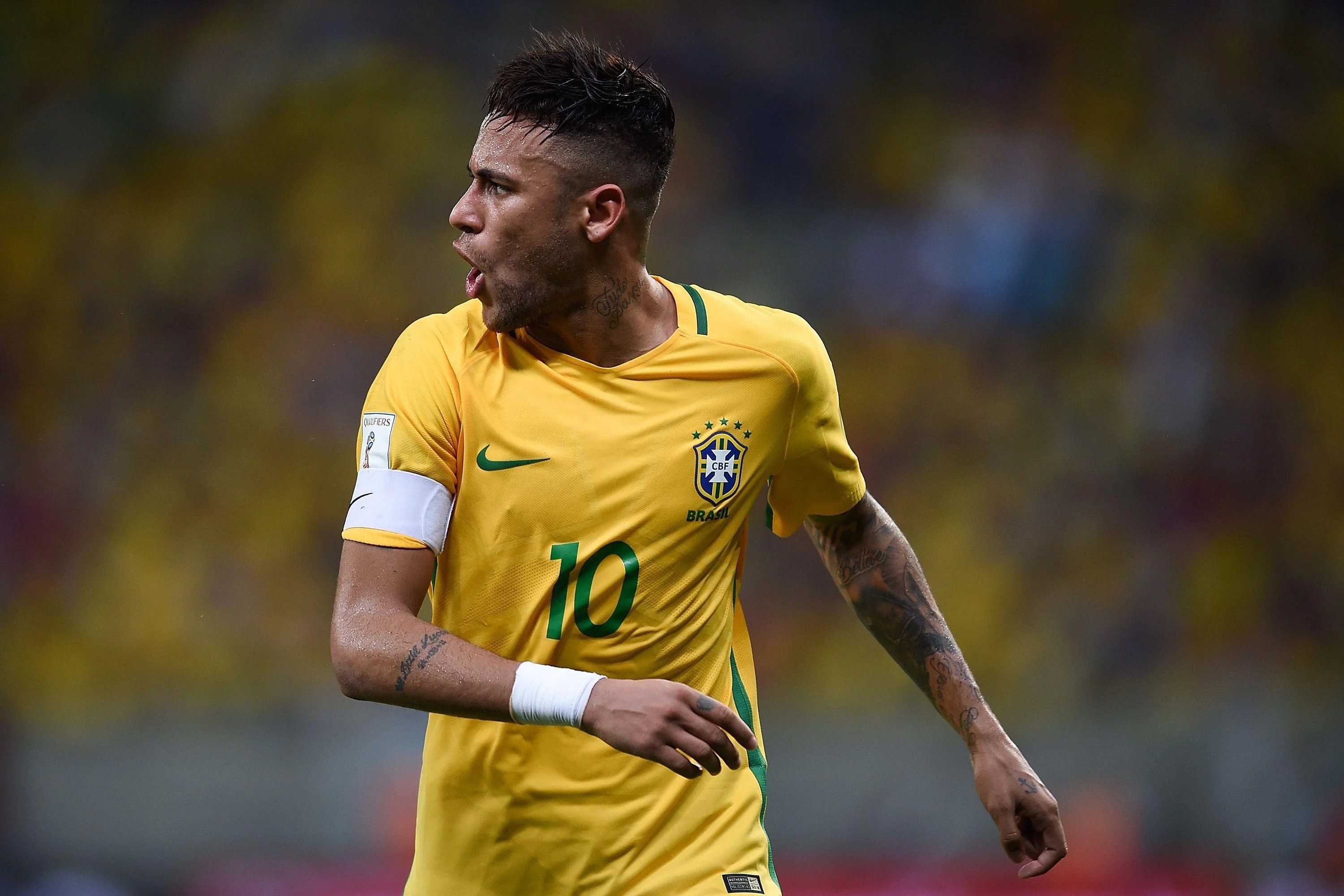 2016-17 BRAZIL Away S/S No.10 NEYMAR 2018 WorldCup Qualifying CBF