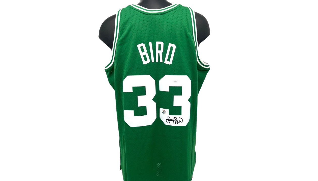 Larry Bird Signed Boston Celtics Mitchell & Ness Shooting Shirt