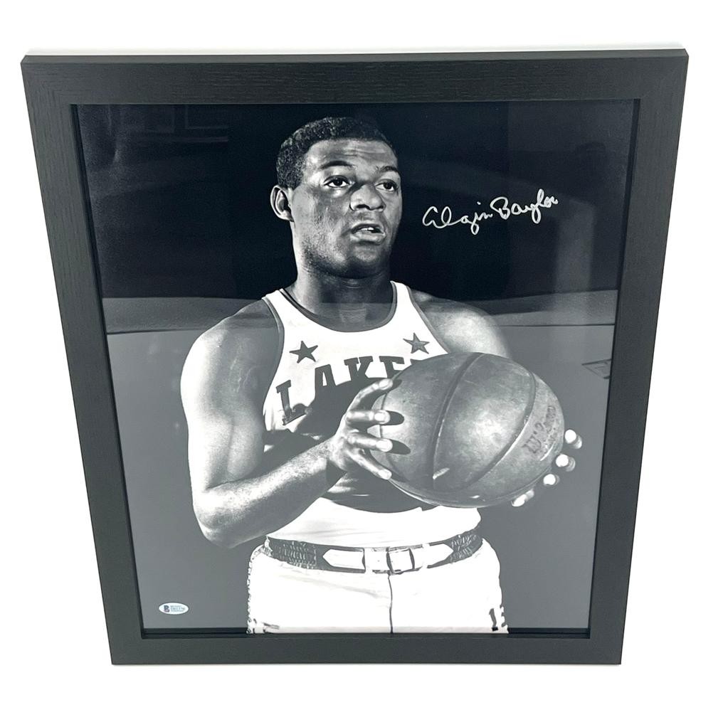 Elgin Baylor Autographed and Framed Los Angeles Lakers Jersey