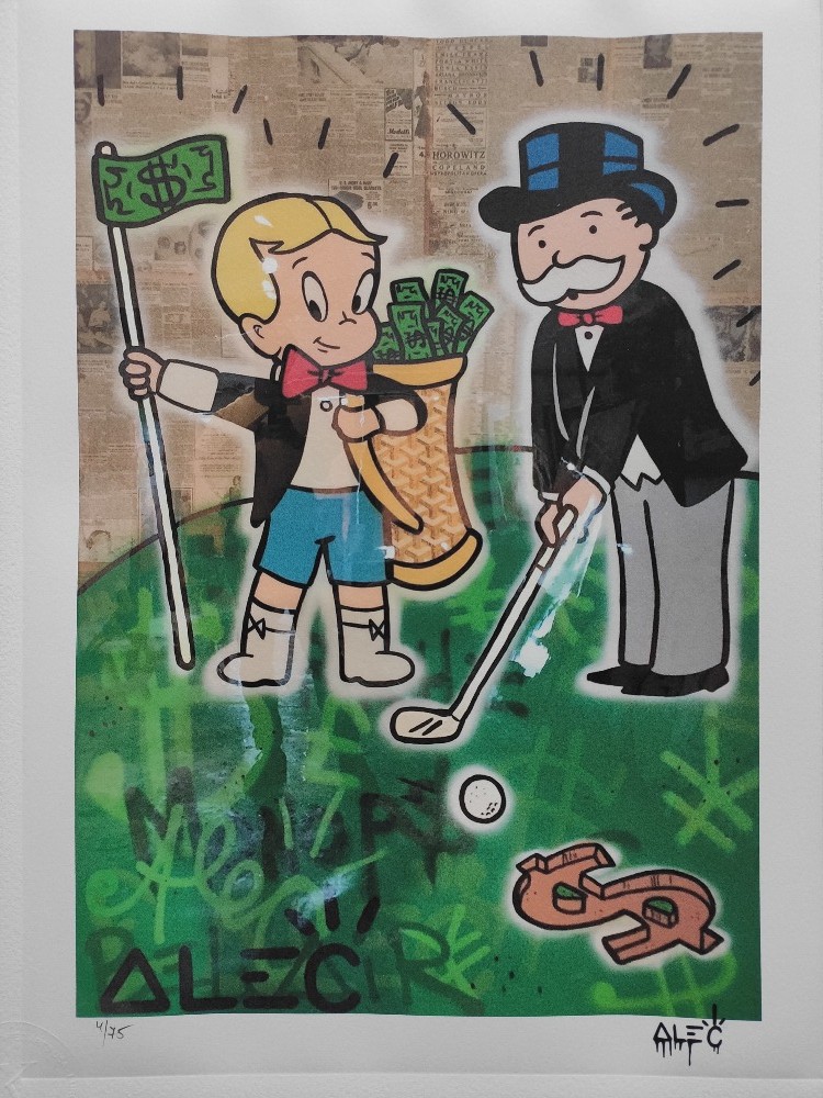NEW YORK CITY WEST VILLAGE NEW YORK STREET ART RICH UNCLE PENNYBAGS by ALEC  MONOPOLY  TOKIDOKI NOMAD