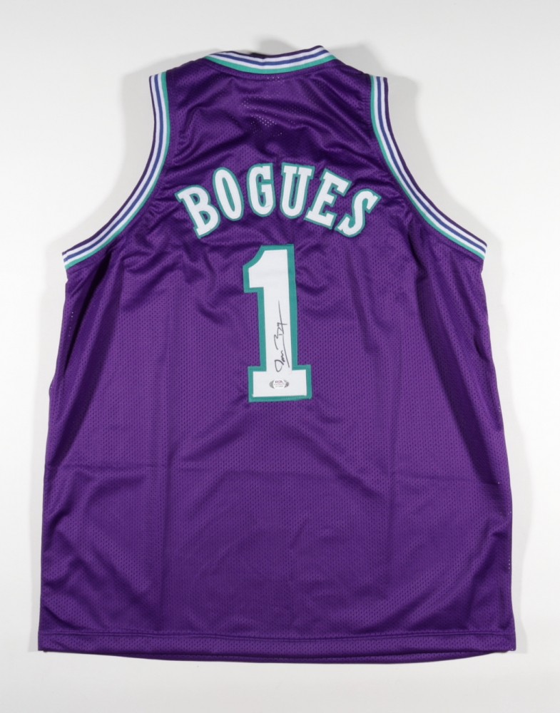 Muggsy Bogues Signed Charlotte Hornets Mitchell & Ness Swingman Jersey  Steiner