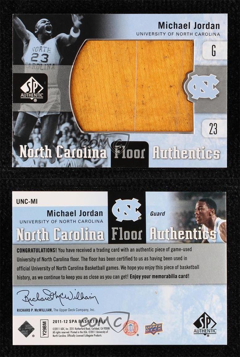 Michael Jordan Card with Game Used Section of the North Carolina Court -  CharityStars