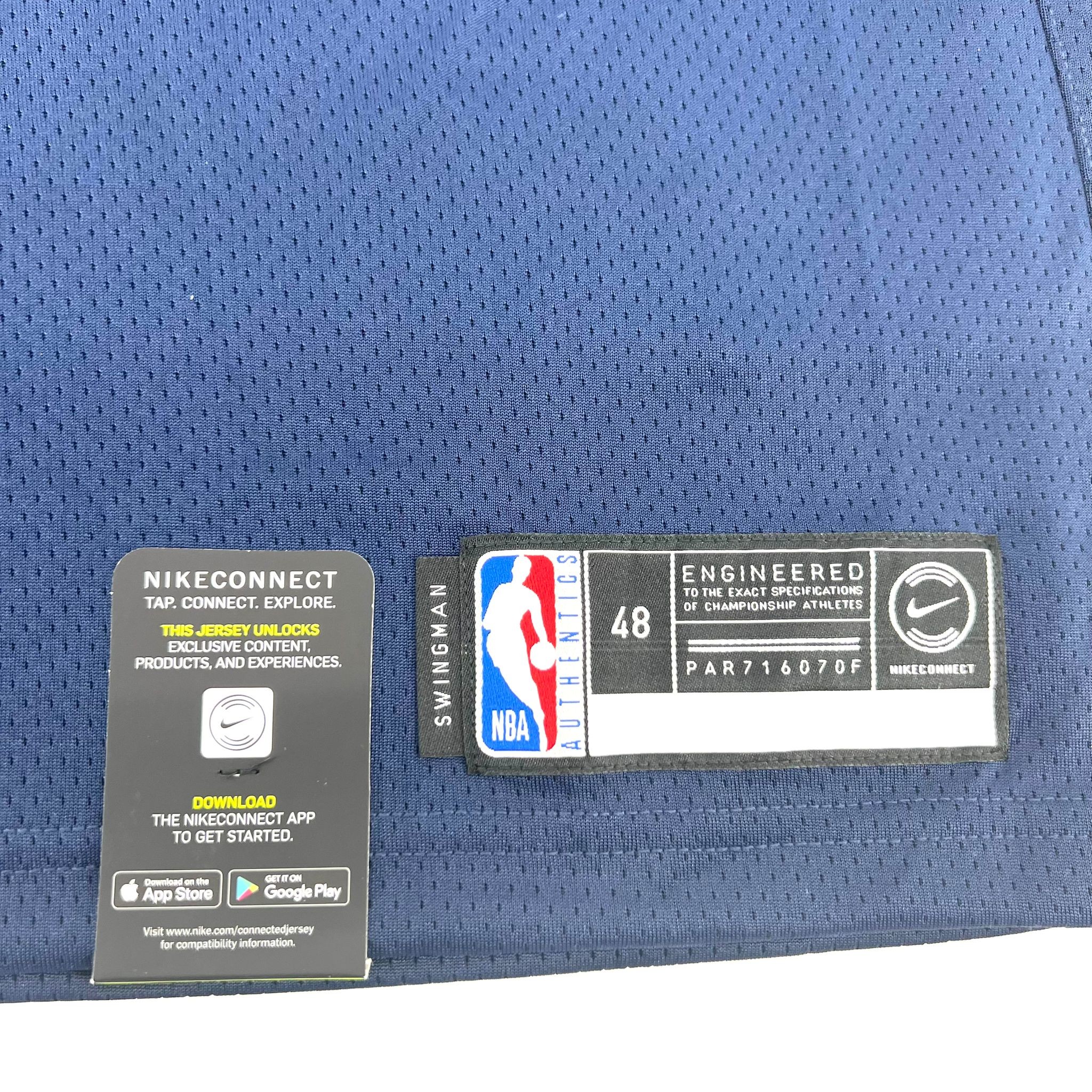 NIKE CONNECT NBA AUTHENTICS ZION WILLIAMSON PELICANS SWINGMAN JERSEY BLUE  48 L