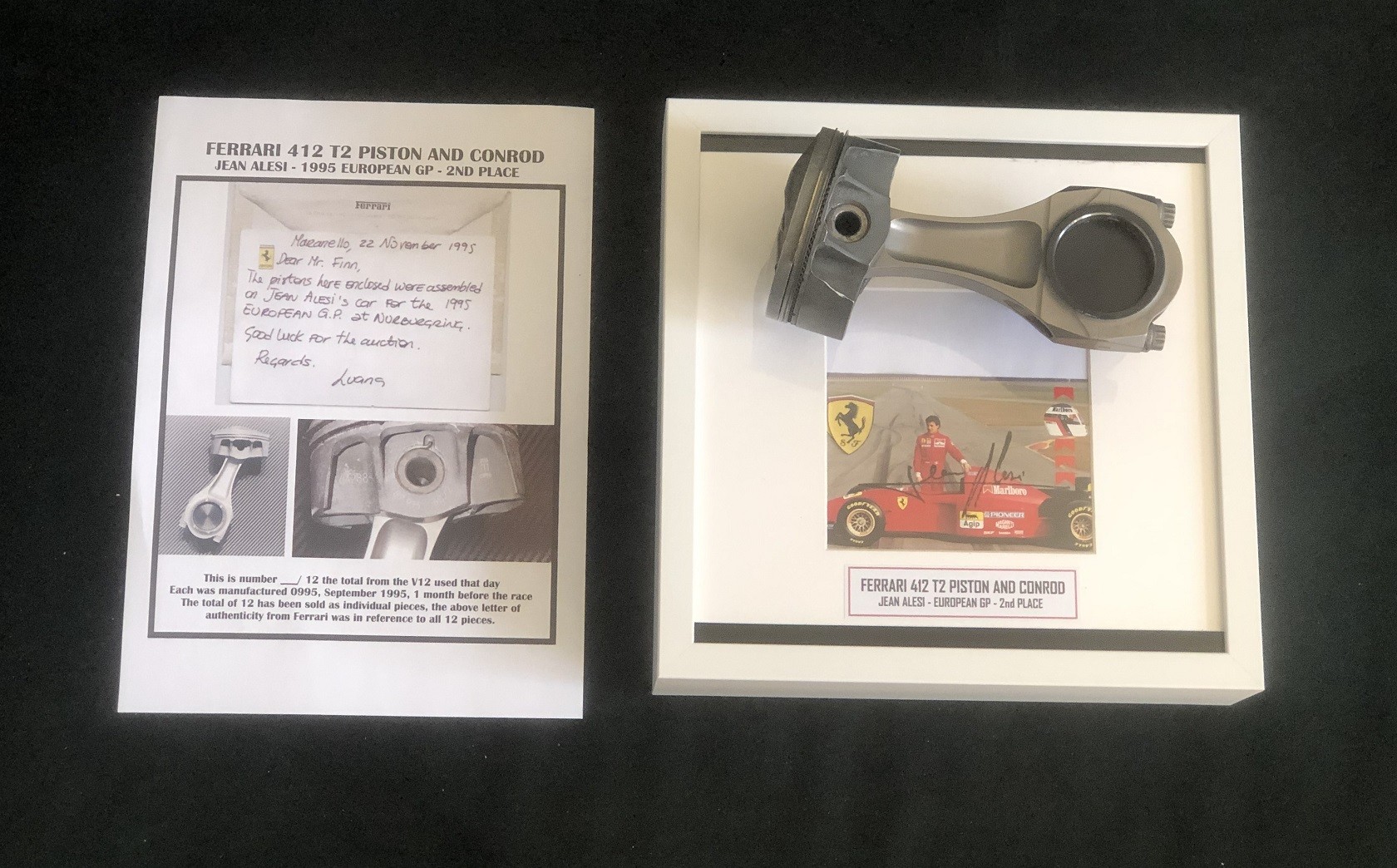 Ferrari F1 1995 Original Piston plus Memorabilia - CharityStars