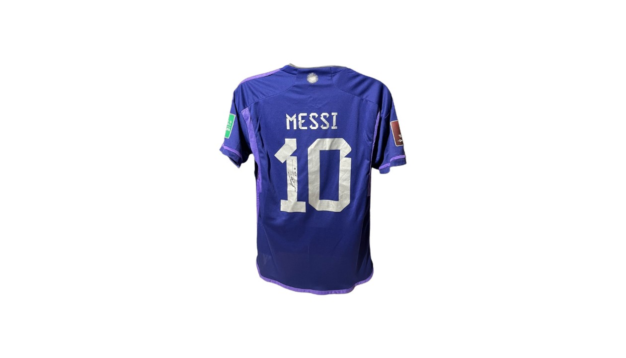 Messi's Official Argentina Signed Shirt, 2022/23 - CharityStars