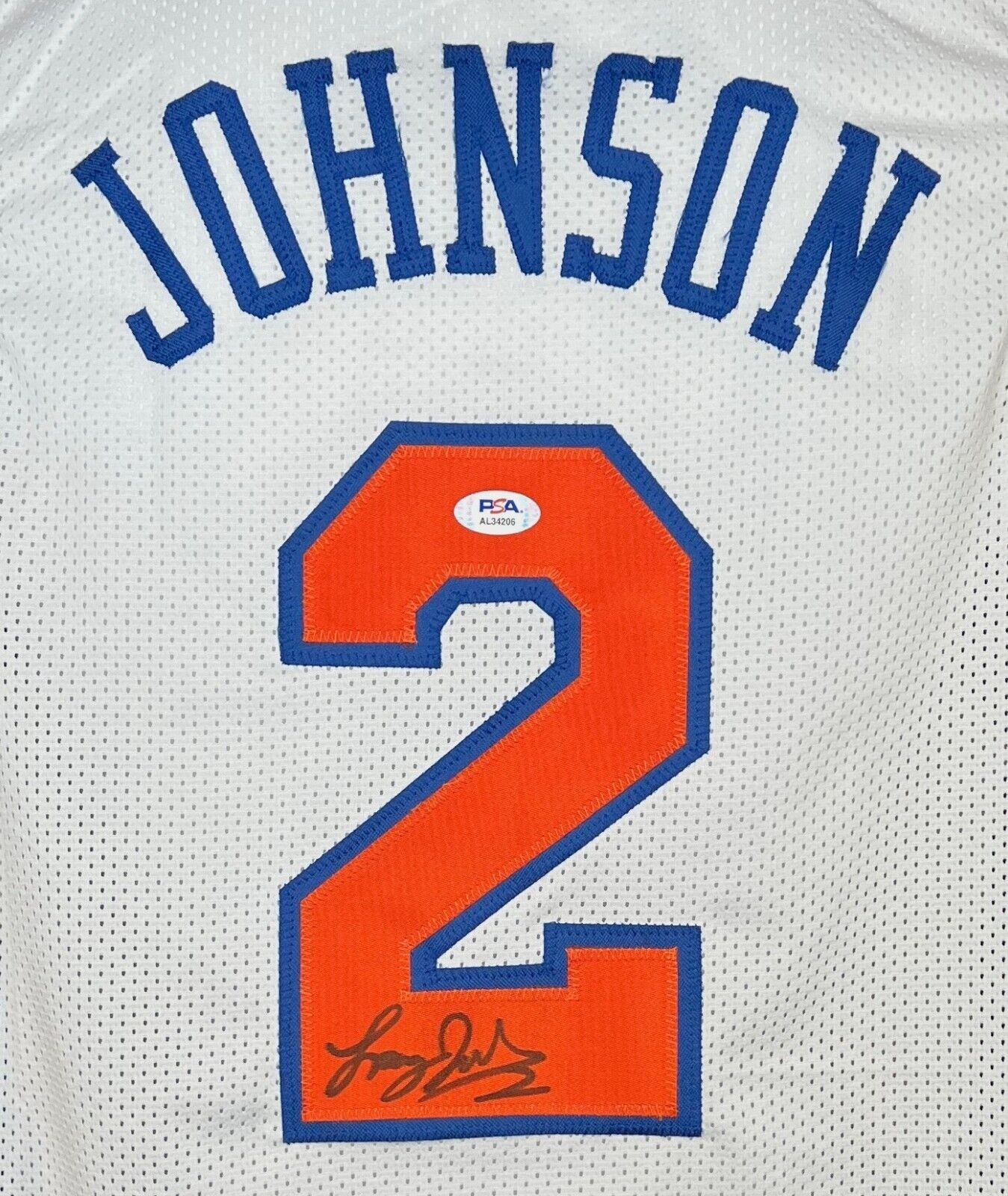 Larry Johnson Autographed New York Knicks White Jersey Steiner CX