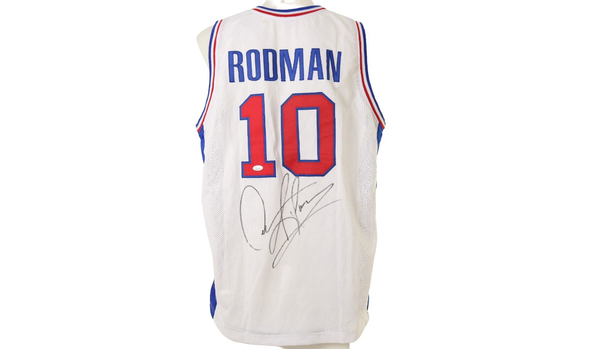 Dennis Rodman Signed Pistons Jersey (Beckett COA) Detroit 7xNBA