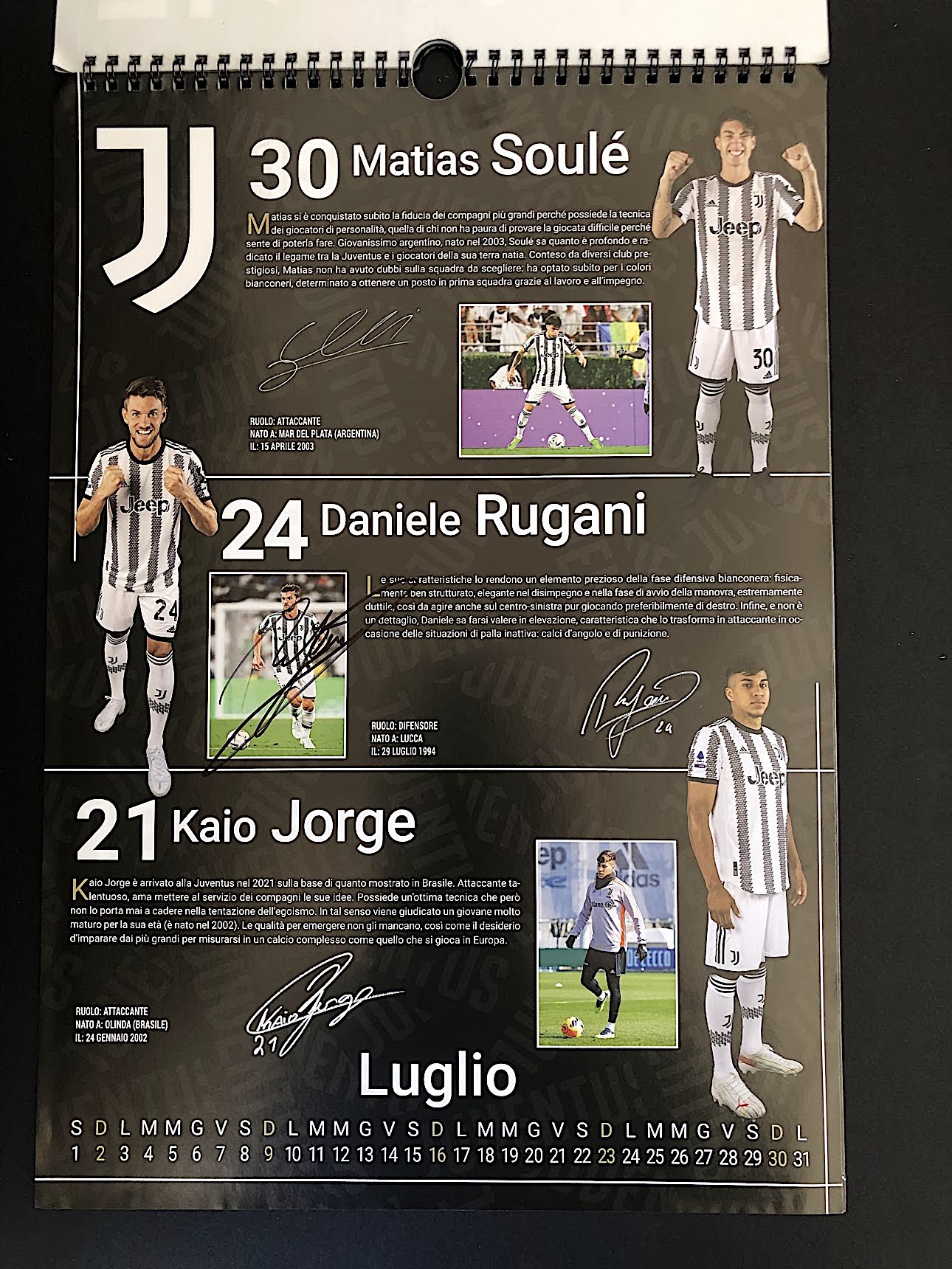 Official Juventus Calendar, 2023 - Signed by the Players - CharityStars