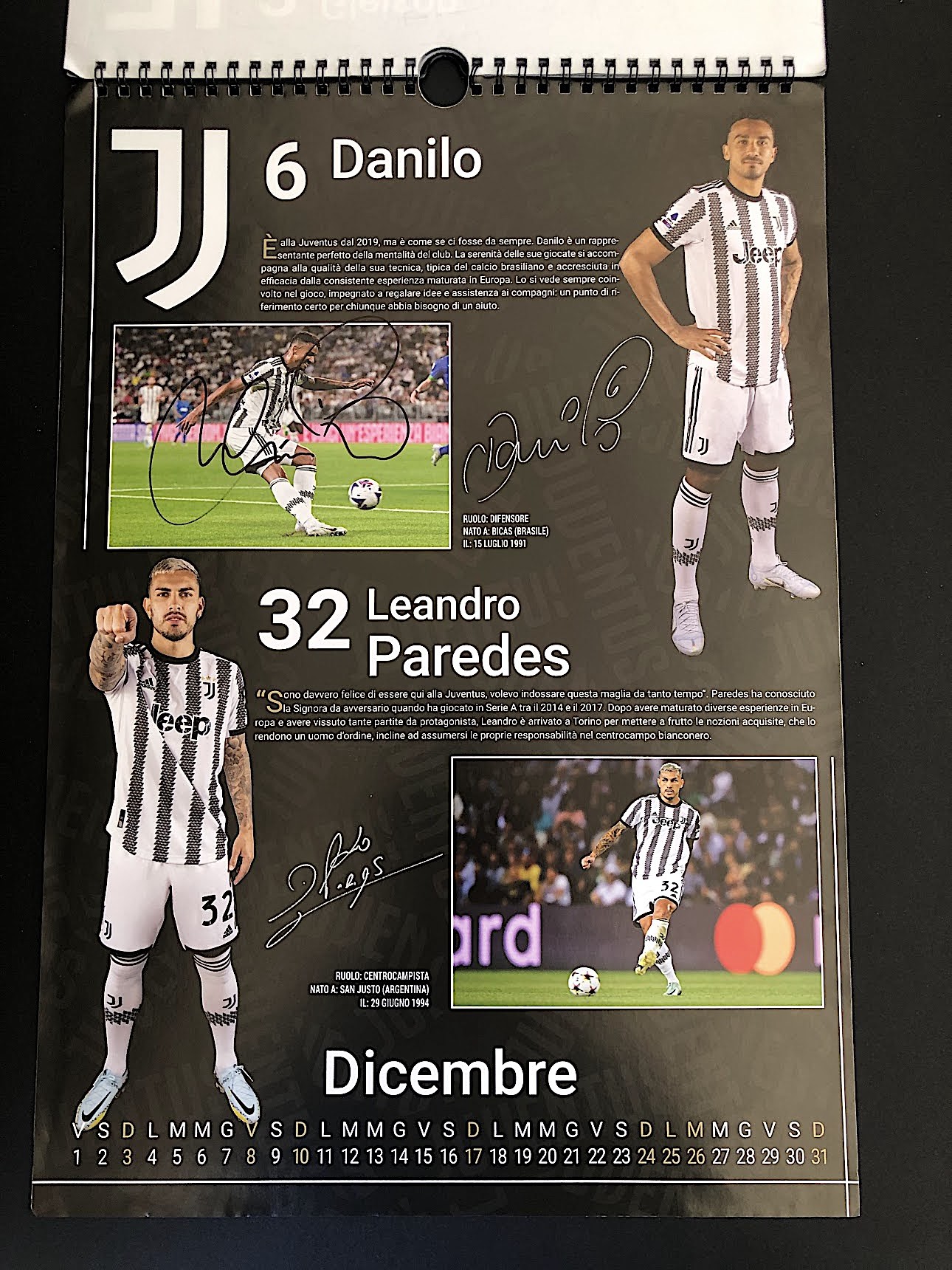 Calendario ufficiale Juventus, 2023 - Autografato dai giocatori -  CharityStars