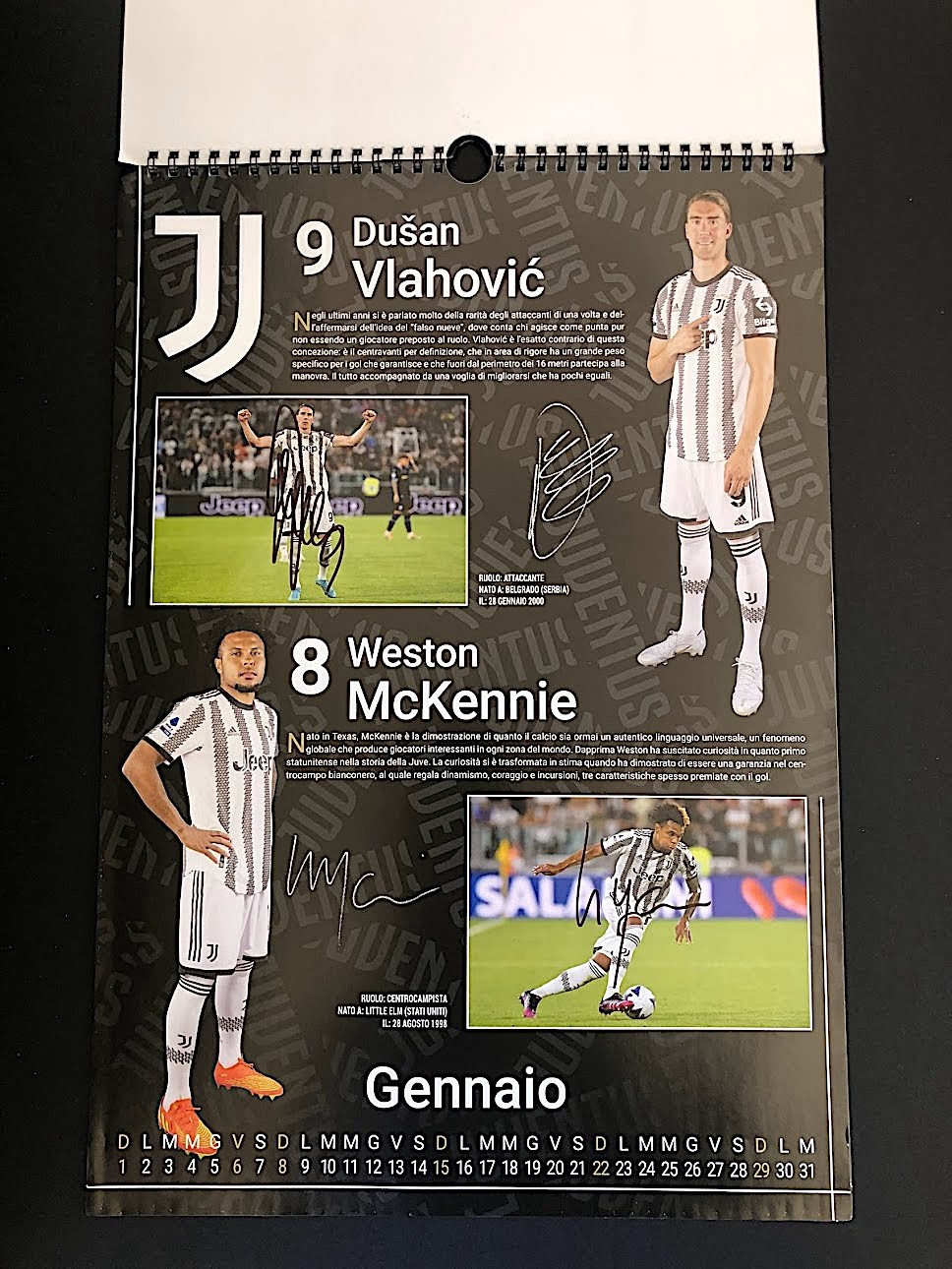 Calendario ufficiale Juventus, 2023 - Autografato dai giocatori -  CharityStars