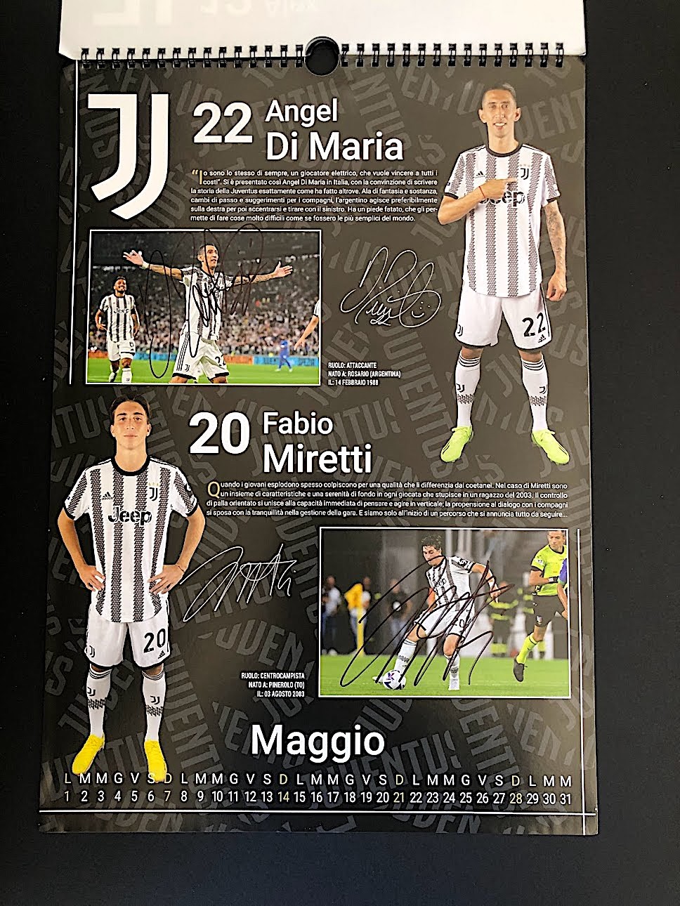 Calendario ufficiale Juventus, 2023 - Autografato dai giocatori -  CharityStars