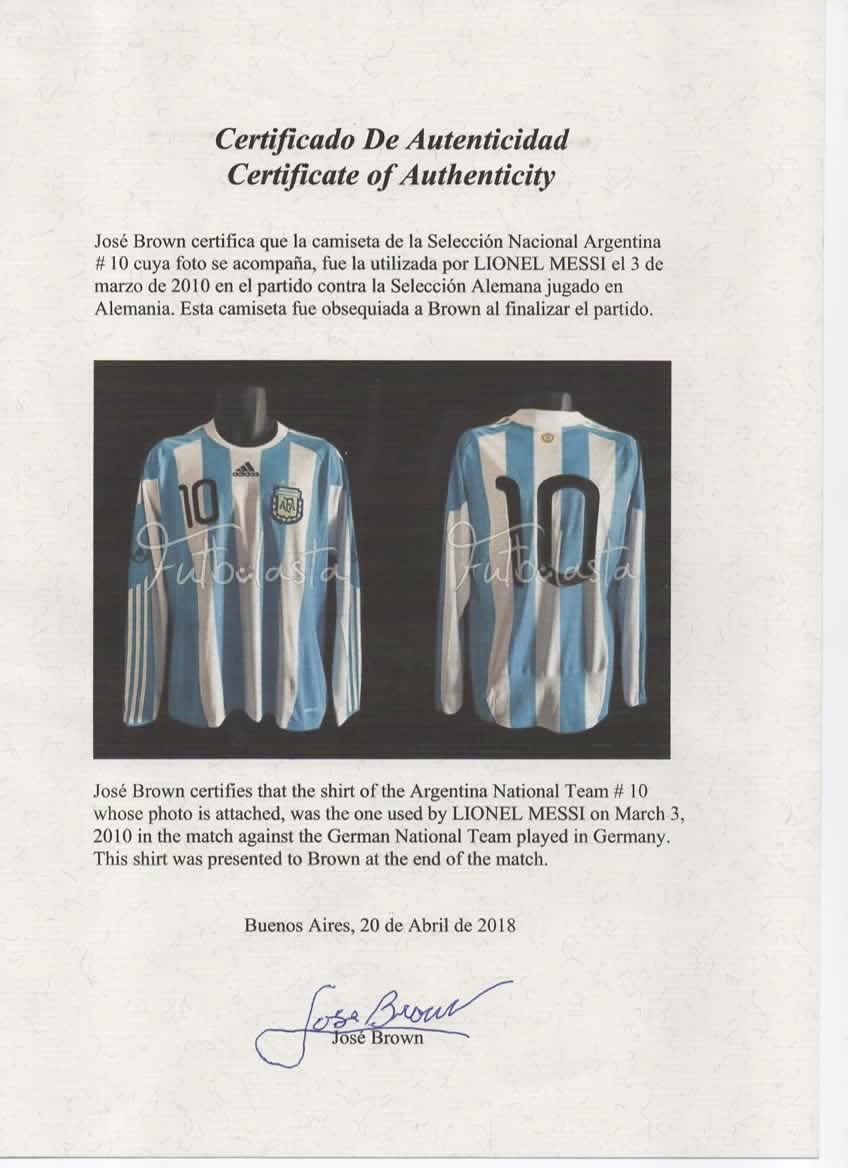 Lionel Messi Argentina Matchworn Shirt vs Germany, 2010 - CharityStars