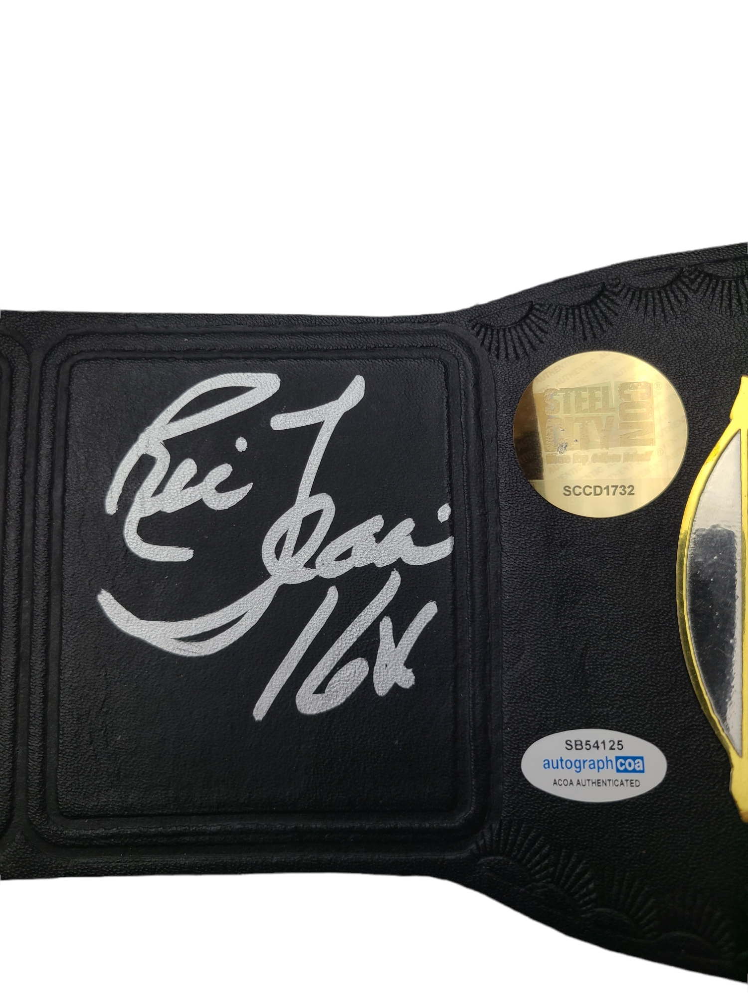 Ric Flair Signed World Championship Winged Eagle Metal Leather Belt ...