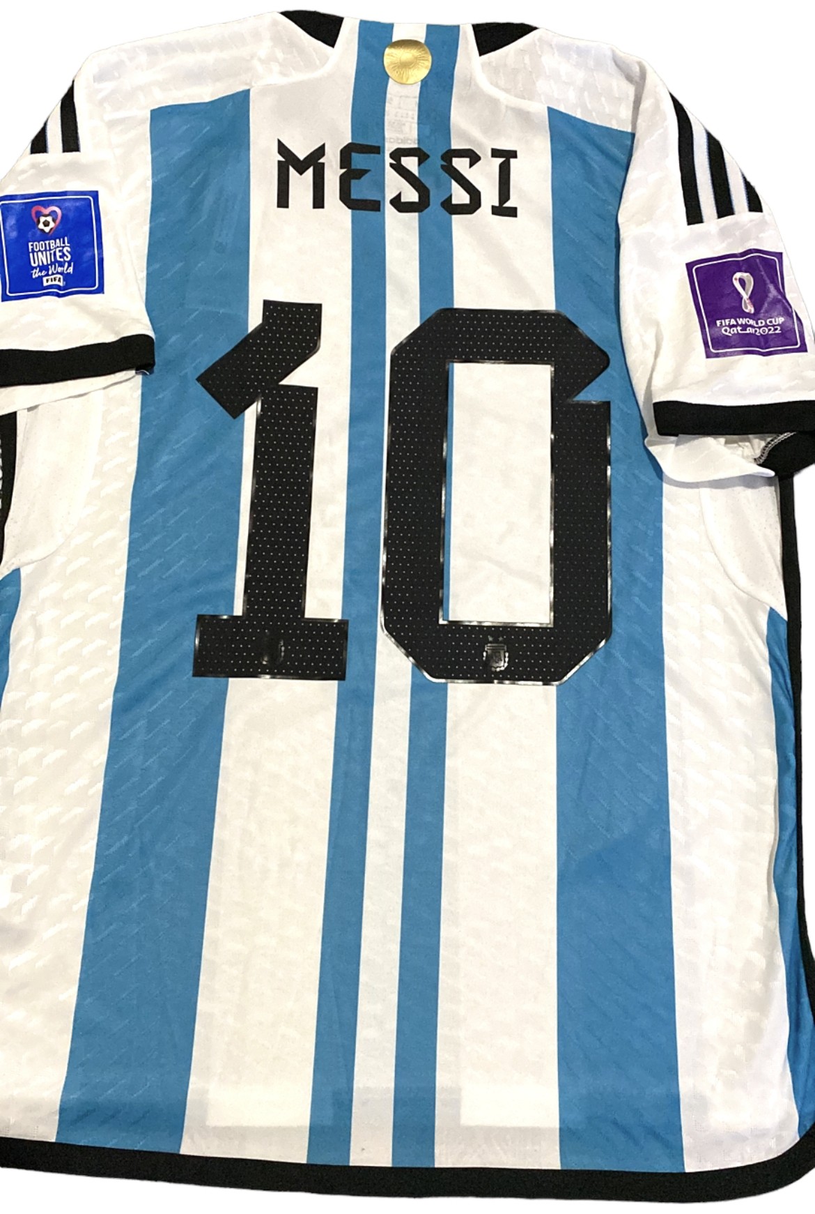 Lot Detail - 2022 Lionel Messi Argentina FIFA World Cup Final Match Issued  Jersey (One of Five Official Messi Shirts Made for Epic WC Final  Performance) – Teammate Provenance, Sports Investors LOA