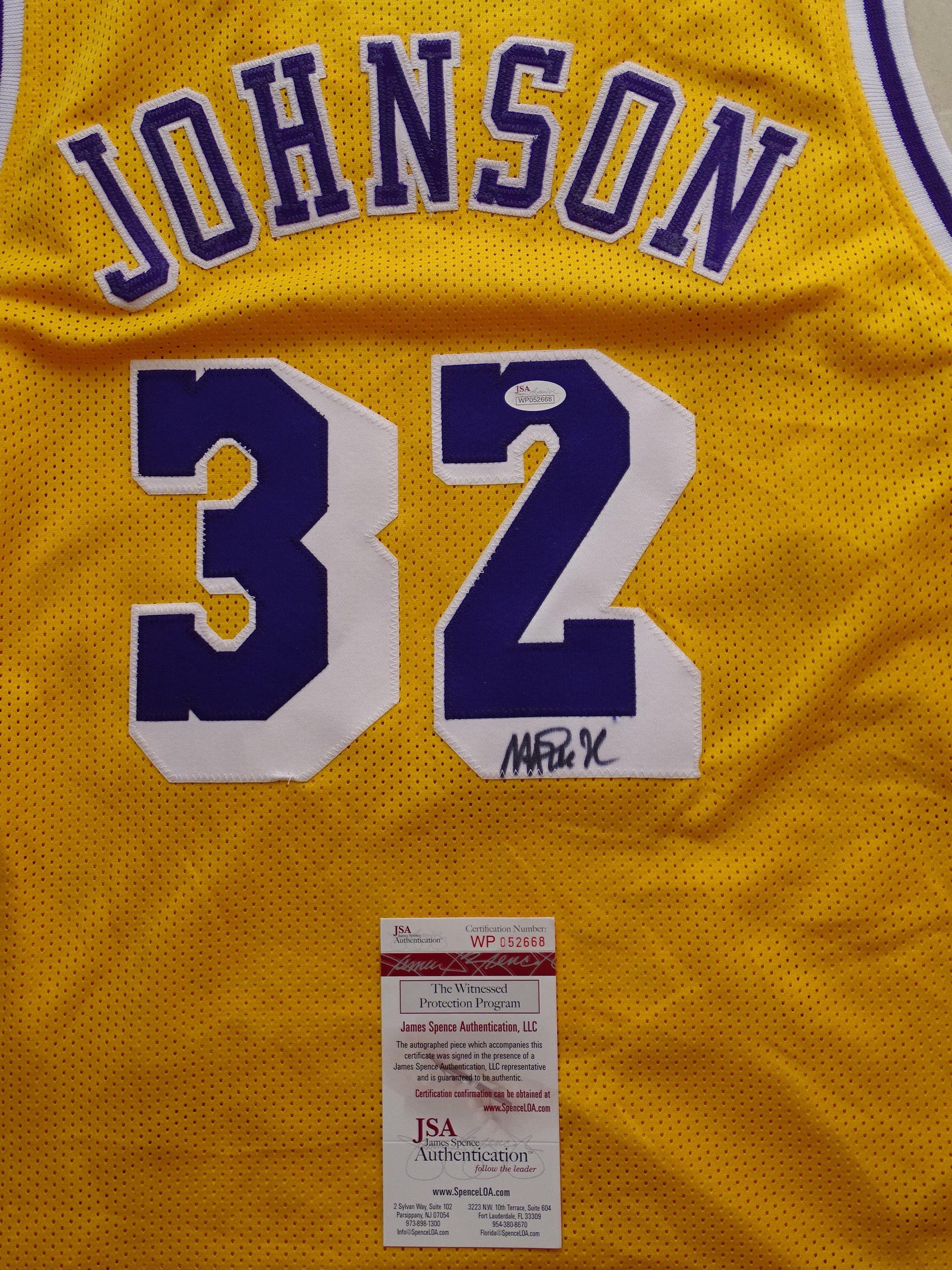 Black Lakers Jersey Signed by Magic Johnson - CharityStars