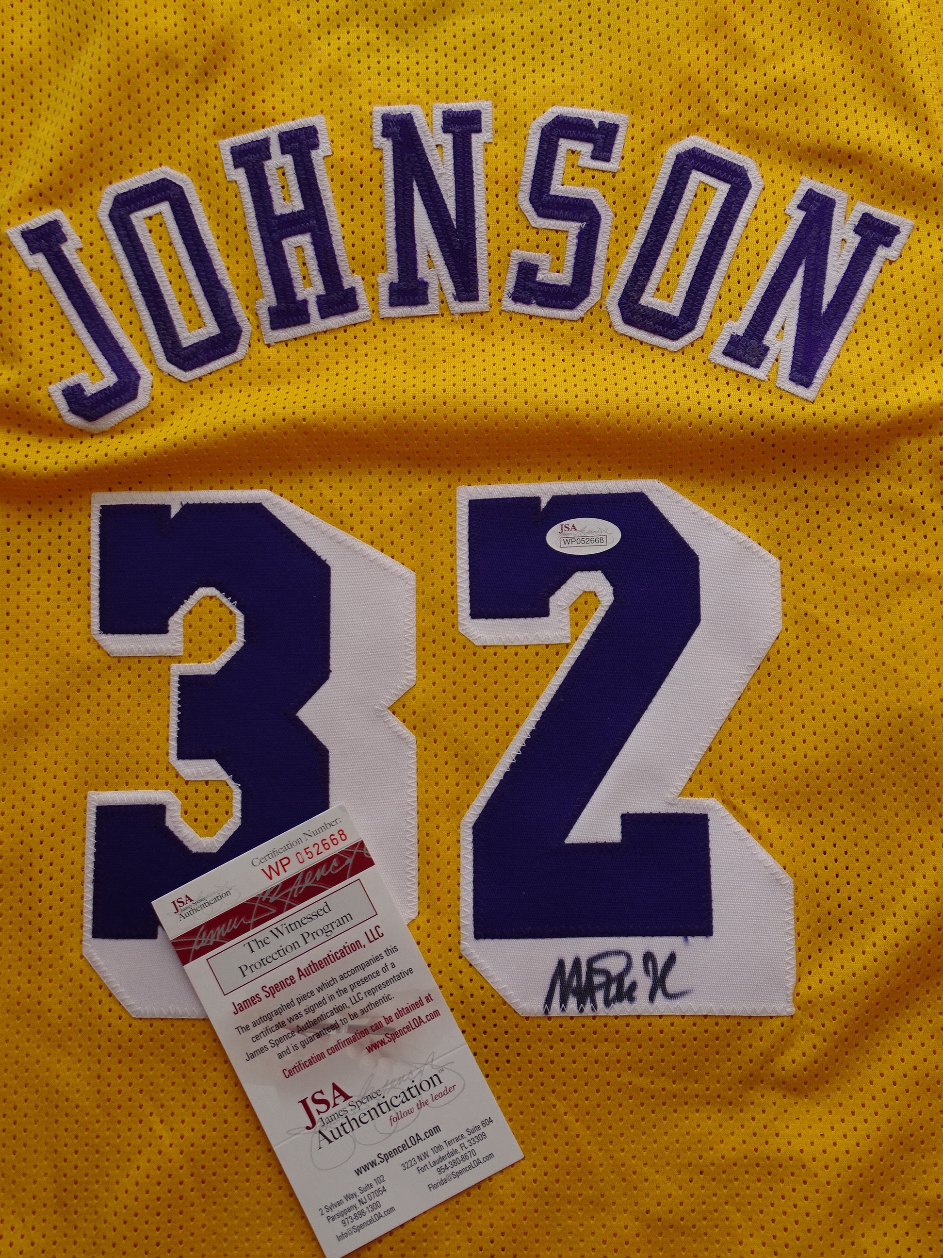 Magic Johnson Signed Lakers Jersey Autograph JSA Spence 