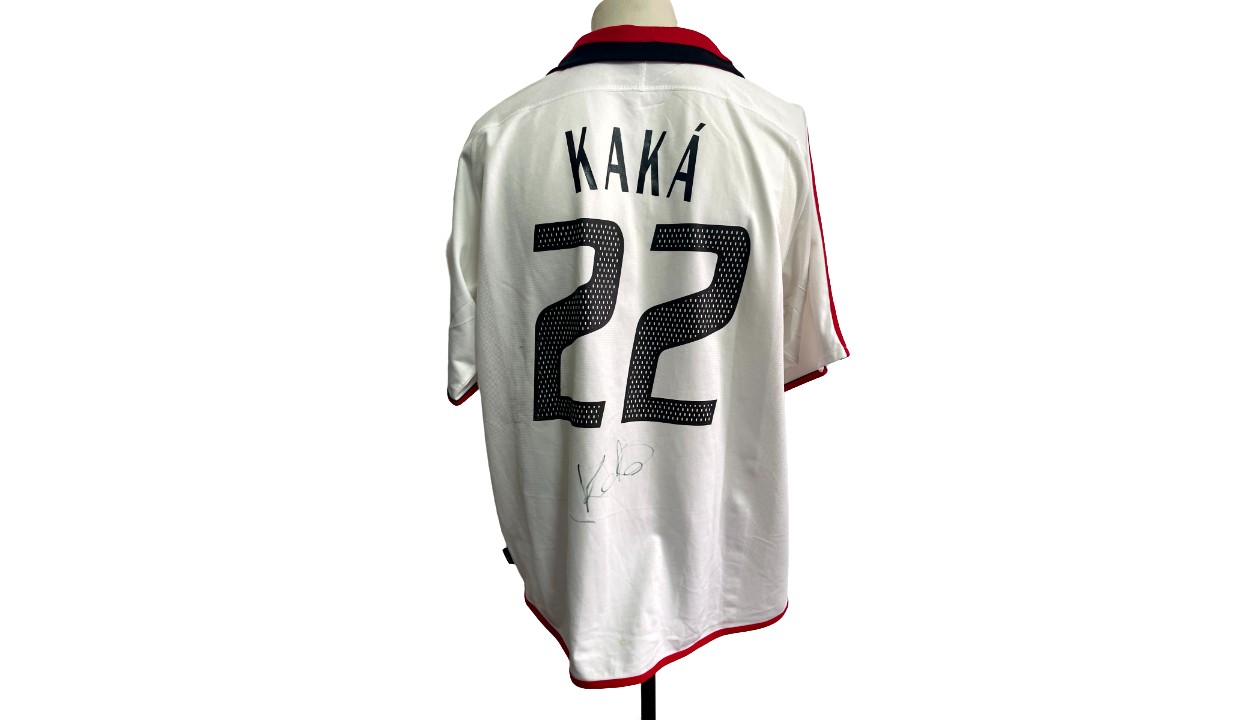 Framed Autographed/Signed Ricardo Kaka AC Milan 33x42 White Jersey