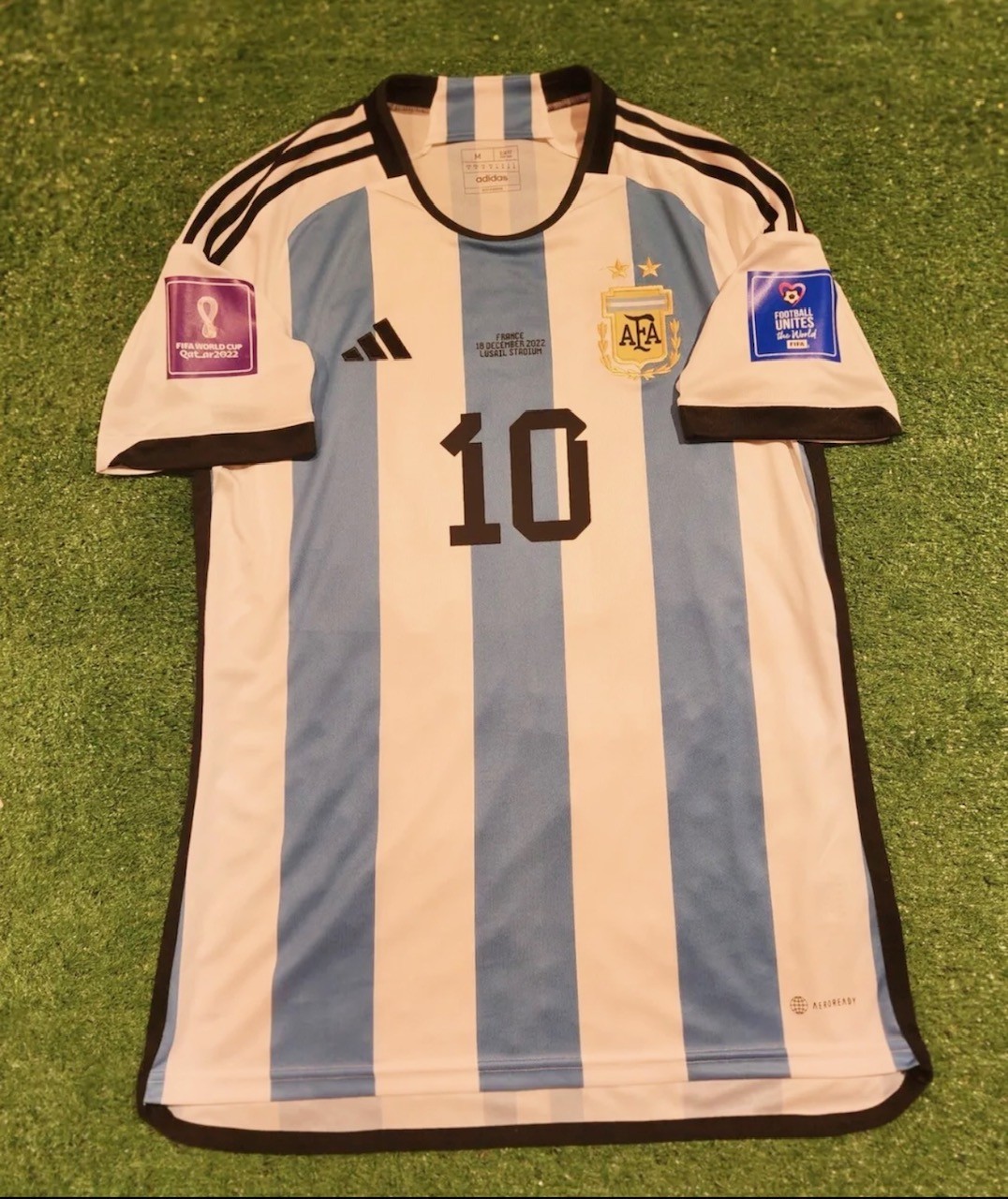 Messi's Argentina vs France World Cup Final Signed Shirt - CharityStars
