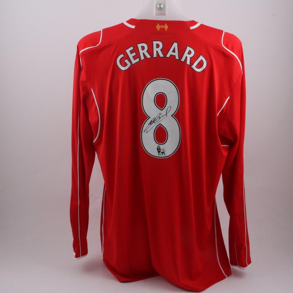 MEN'S FC LIVERPOOL 2014/2015 STEVEN GERRARD SOCCER FOOTBALL SHIRT JERSEY  SIZE M