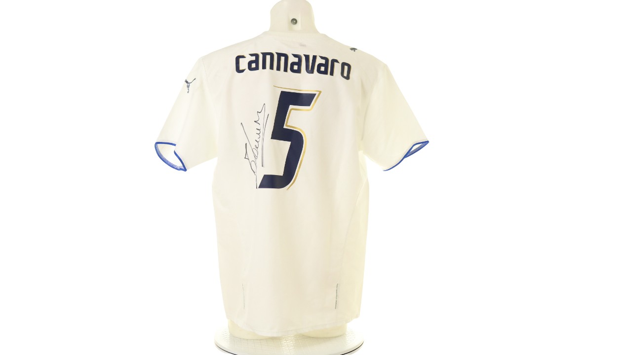 FABIO CANNAVARO SIGNED ITALY 2006 JERSEY *FRAMED* Certificate of