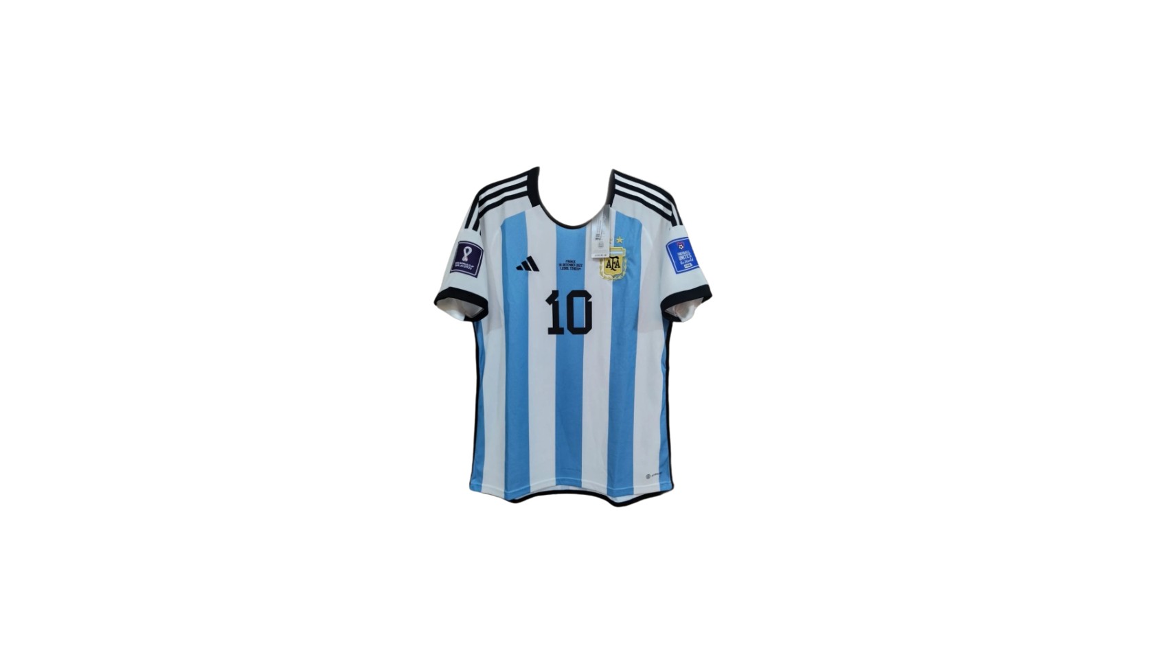 Messi Authentic Argentine Shirt, Final WC 2022 - CharityStars