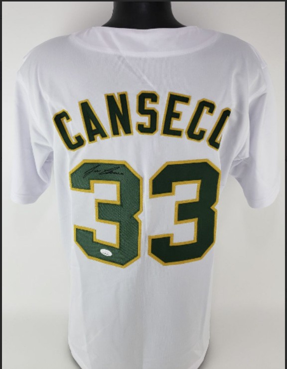 SALE Jose Canseco Autograph Oakland A's Custom Jersey Signed JSA