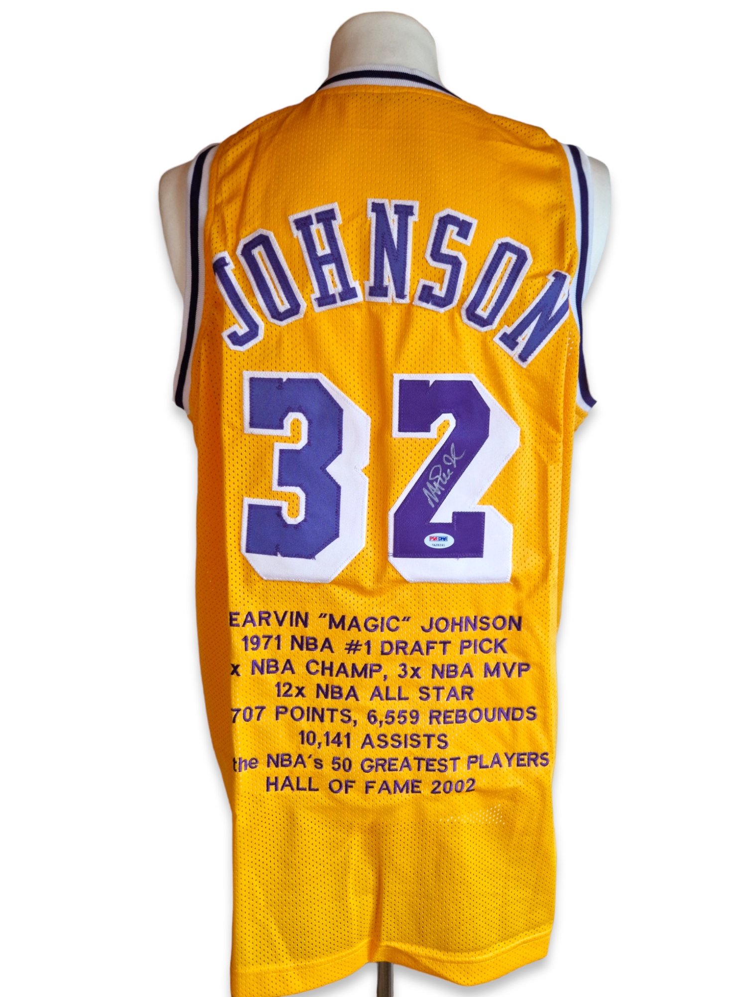Magic Johnson Los Angeles Lakers Signed Custom Jersey - CharityStars