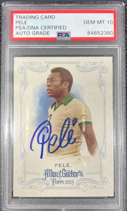 Pele Signed Soccer Ball with Pele Promo Card