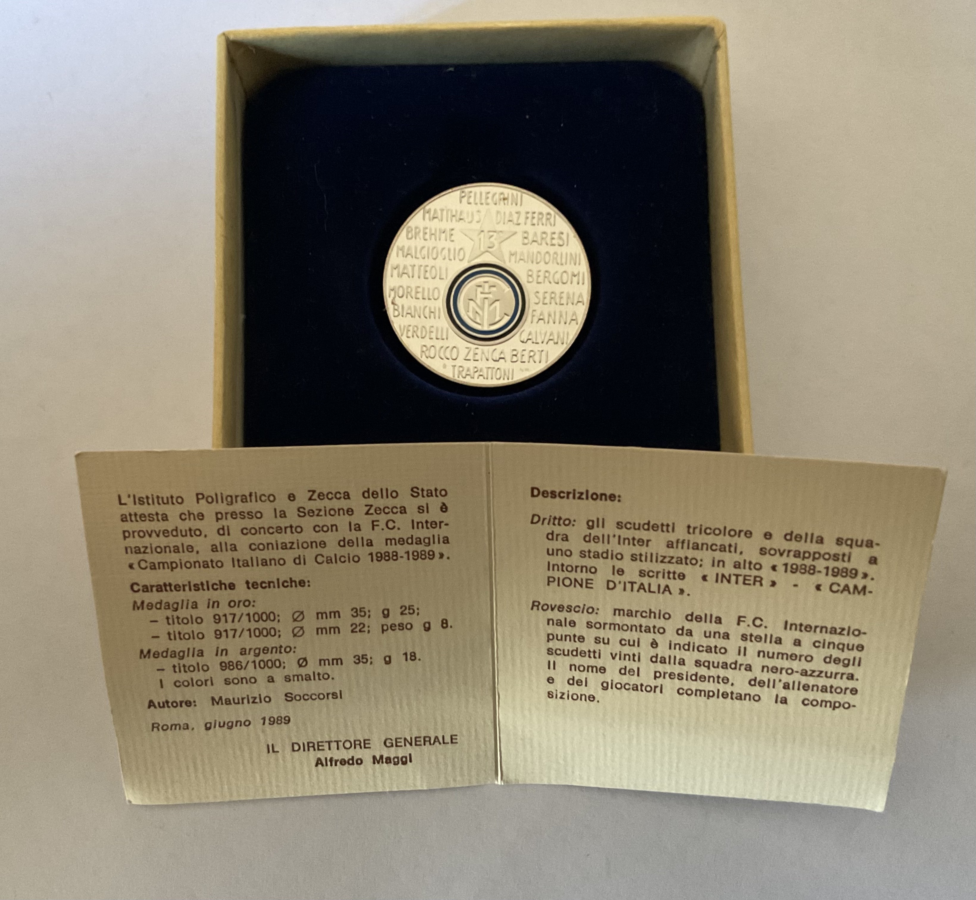 Official Inter Medal - Celebratory Scudetto 1988/89 - CharityStars