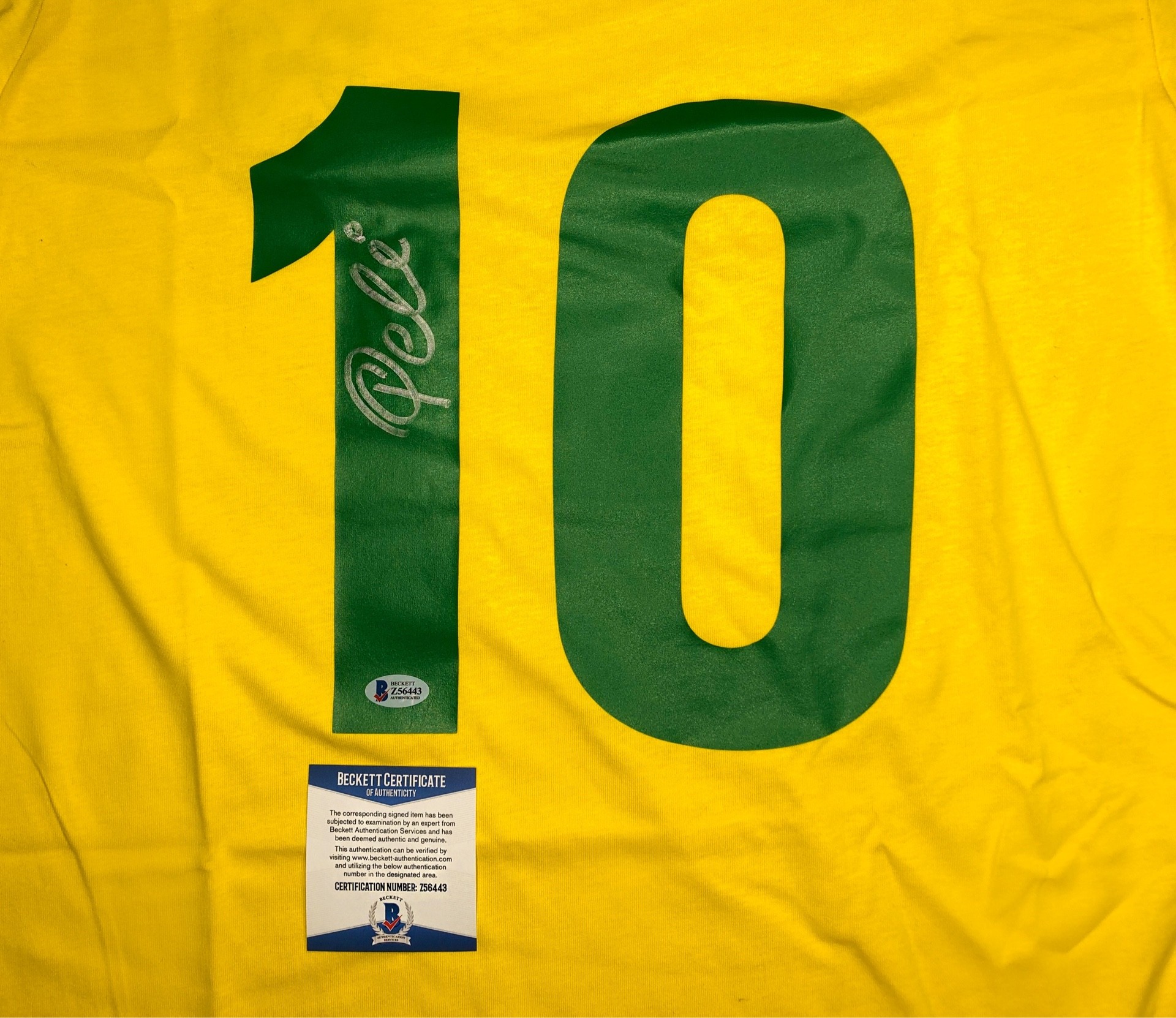 Maillot Brésil Pelé Signé – Authentique Avec Certificat COA Beckett – Neuf