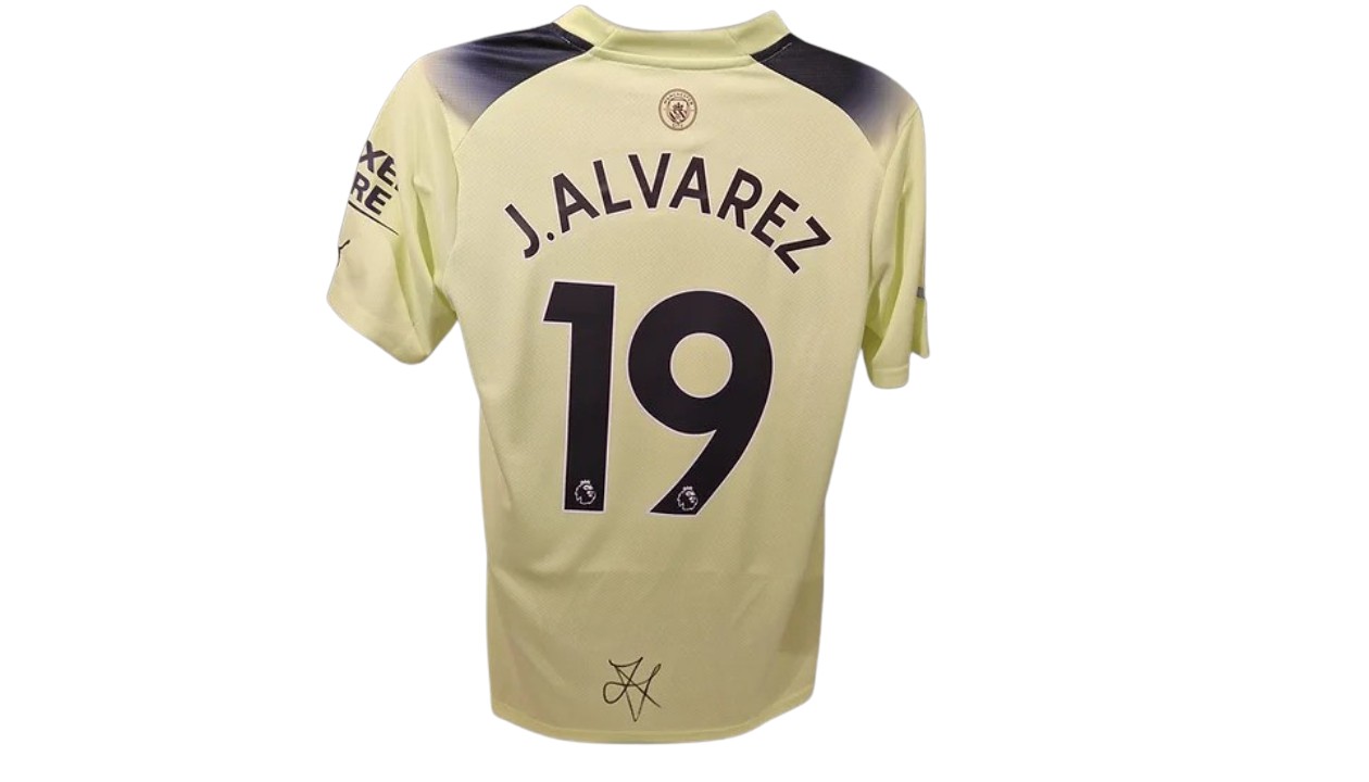 Julian Alvarez's Argentina Signed and Framed Shirt - CharityStars