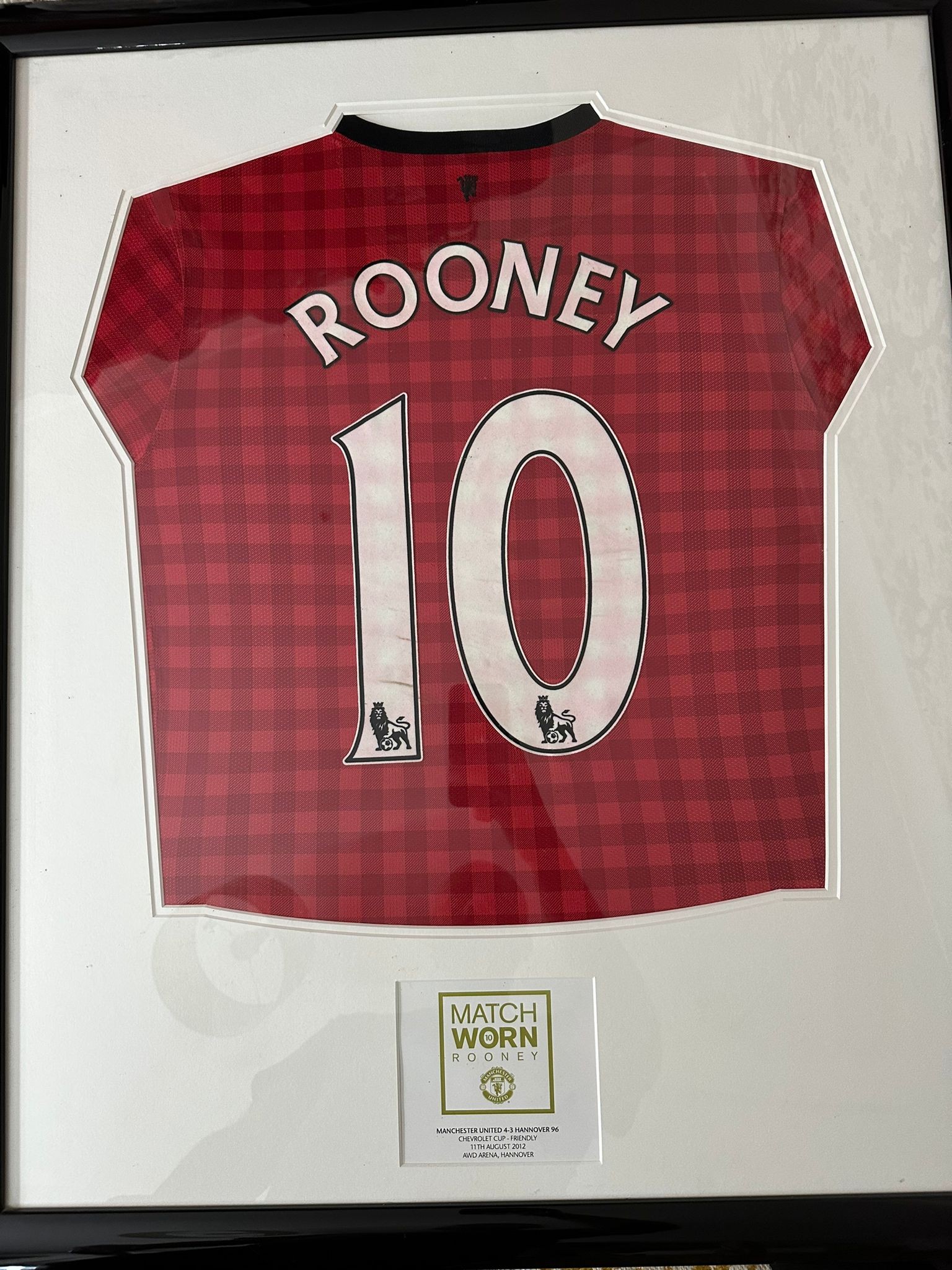 Wayne Rooney VARY RARE Signed Match Worn Manchester United Shirt