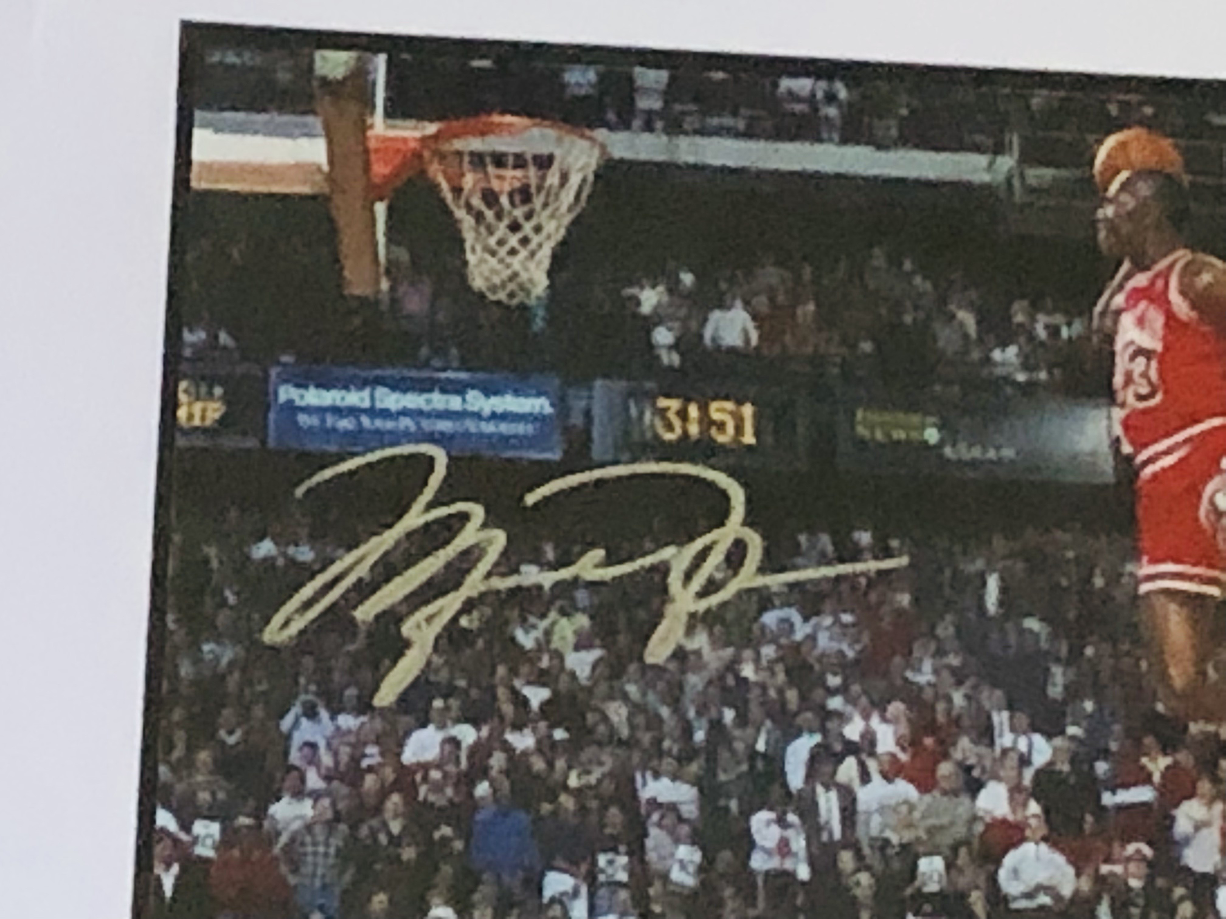 Michael Jordan Signed Chicago Bulls Photo: Legendary Slam Dunk -  CharityStars