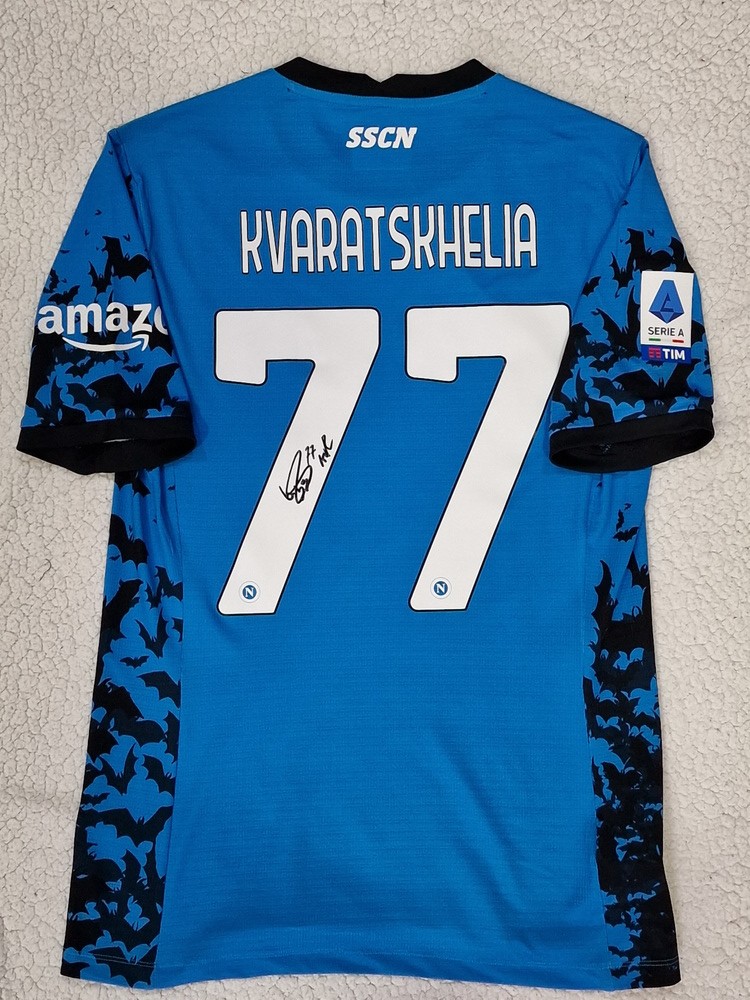 Kvaratskhelia's Napoli Signed Match Shirt, 2022/23 Halloween