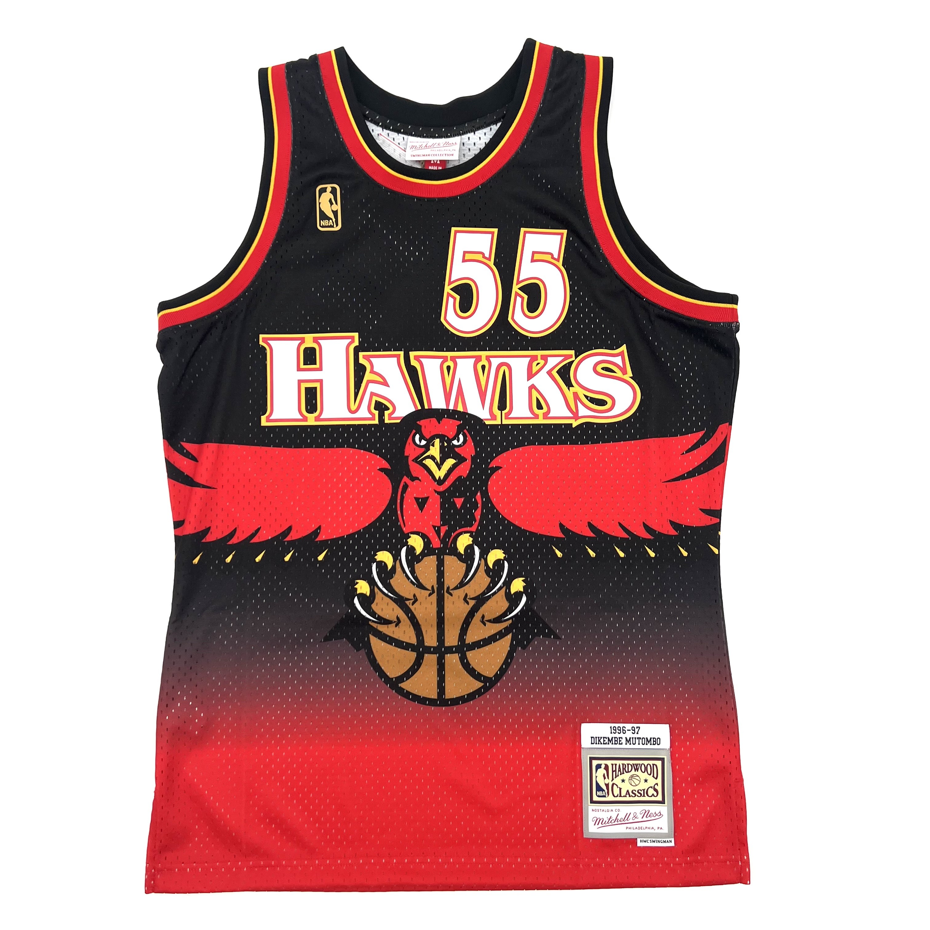 adidas, Shirts, Atlanta Hawks Dikembe Mutombo Basketball Jersey 55 Adidas  Mens M Length 2