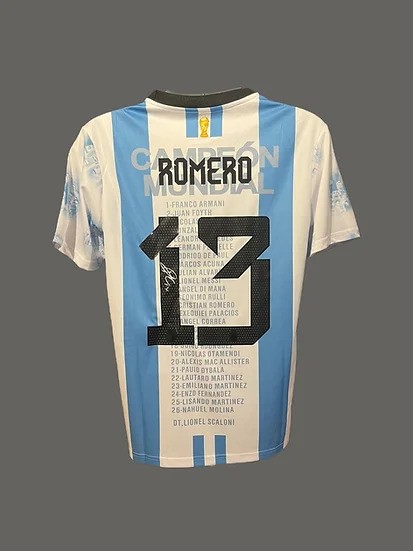 Argentina Cristian Romero Home Jersey 2022 World Cup Kit