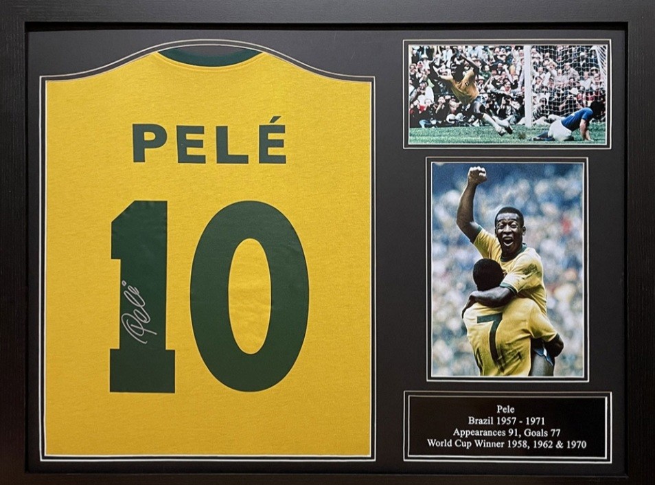 Pelé New York Cosmos Signed and Framed Shirt - CharityStars