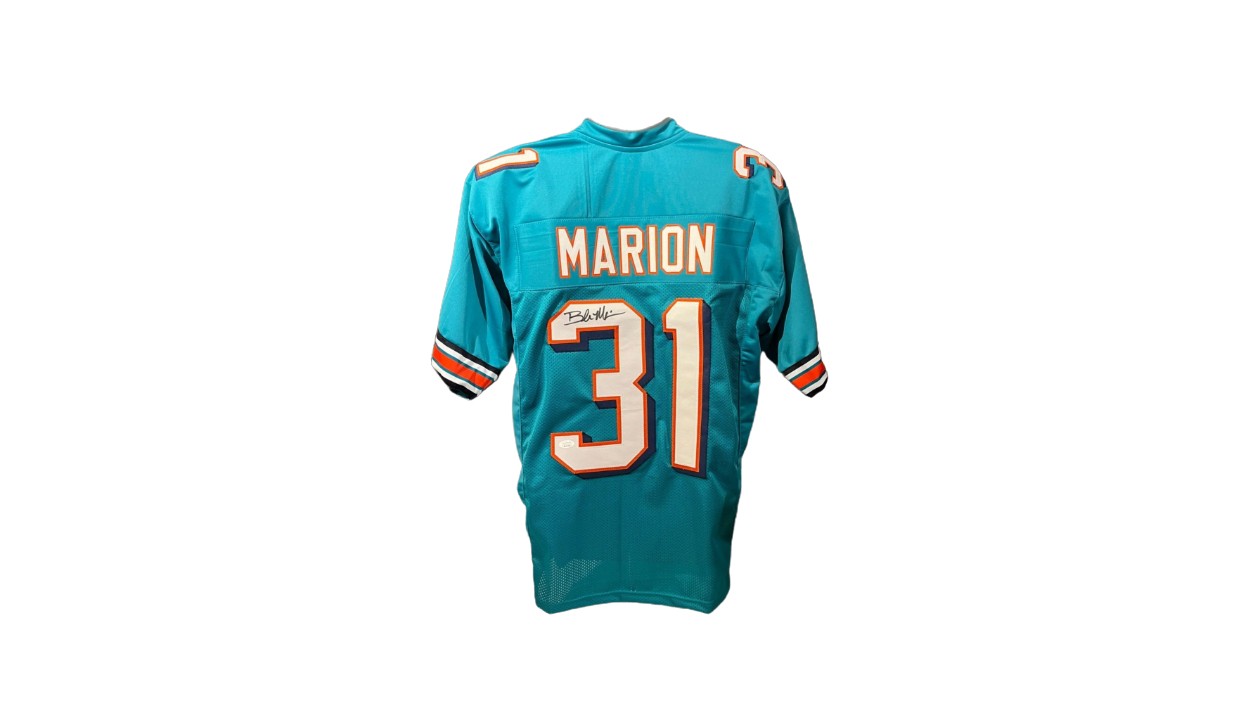 Miami Dolphins Brock Marion Autographed Signed Jersey Jsa Coa