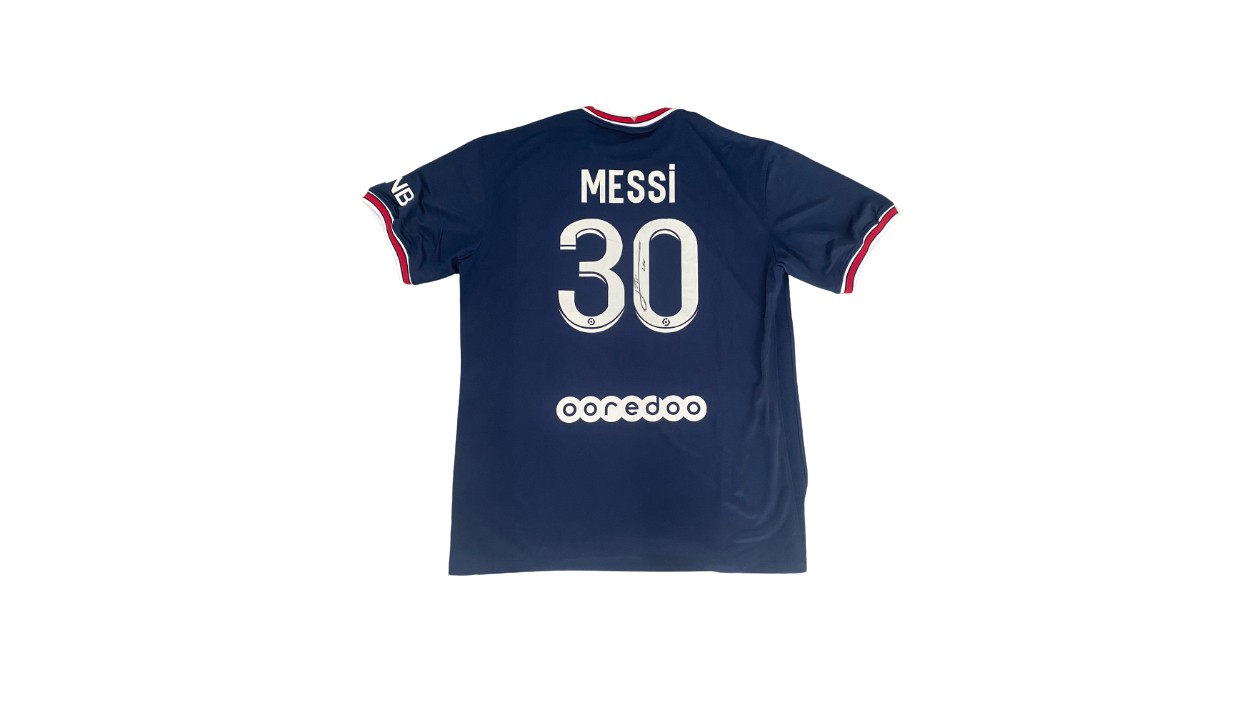 Messi's PSG Signed and Framed Shirt - CharityStars